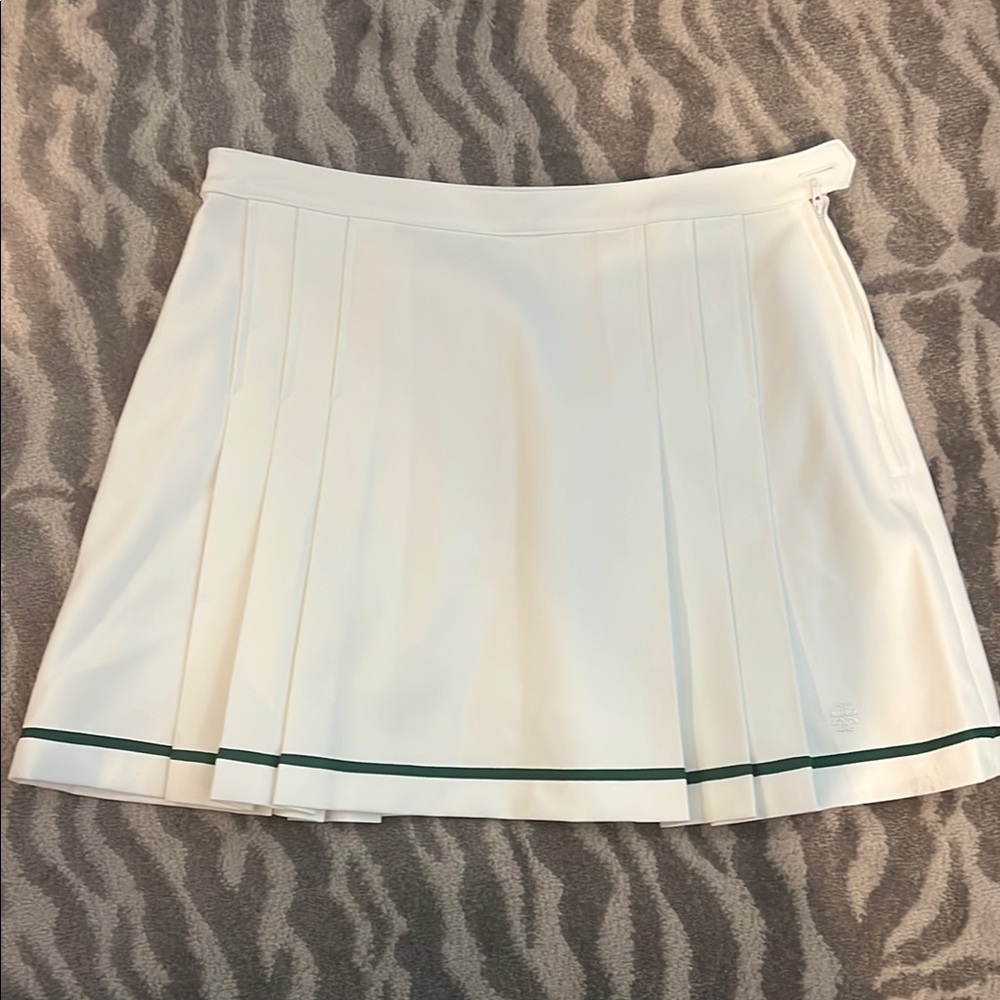 Tory Sport Cream A-line Mini Skirt Pleated Athletic